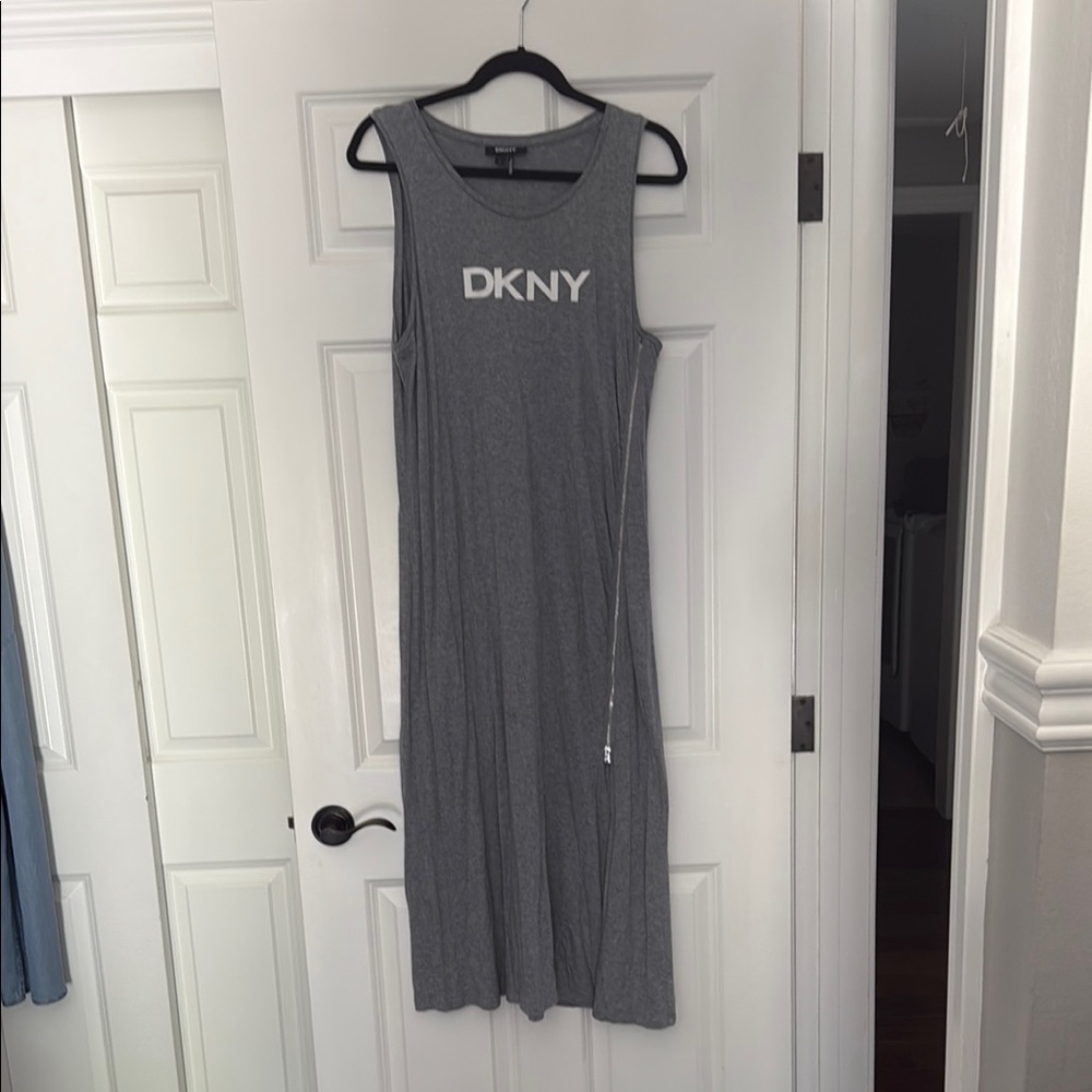 DKNY Gray Sleeveless Maxi Dress